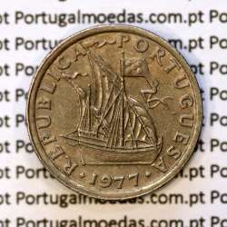 5$00 escudos 1977 cupro-níquel, 5 Escudos 1977 cuproníquel da República Portuguesa, (Bela), World Coins Portugal KM 591