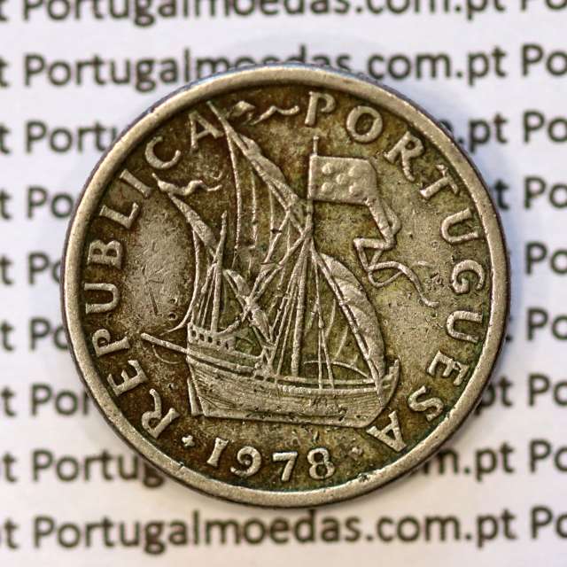 Portugal, coin of 5 Escudos 1978, 5$00 Escudos 1978 Copper-Nickel Portuguese Republic, (VF), World Coins Portugal KM 591