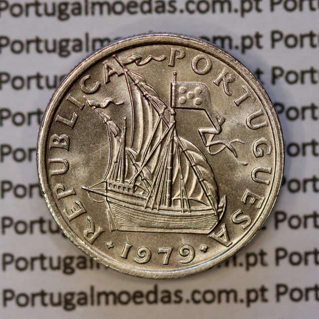 5$00 escudos 1979 cupro-níquel, 5 Escudos 1979 cuproníquel da República Portuguesa, (Soberba), World Coins Portugal KM 591