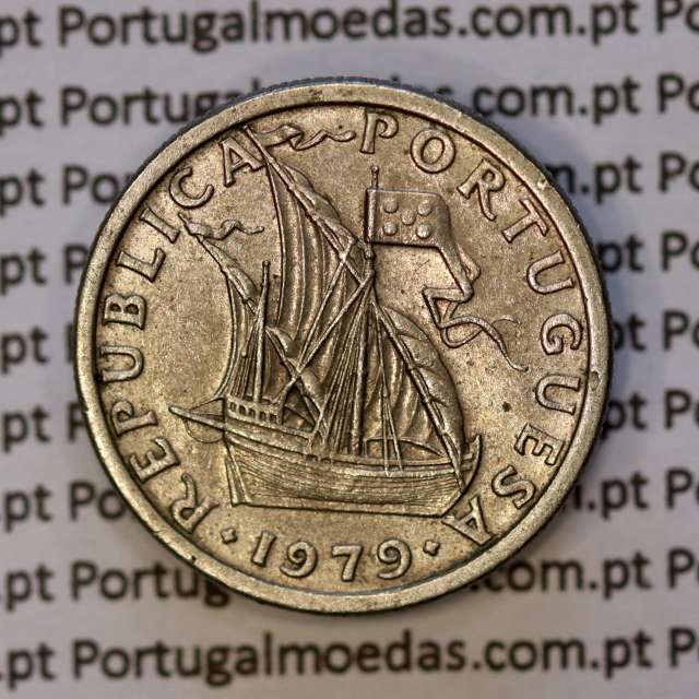 Portugal, coin of 5 Escudos 1979, 5$00 Escudos 1979 Copper-Nickel Portuguese Republic, (XF/AU), World Coins Portugal KM 591