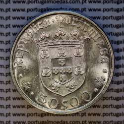 Portugal, silver coin of 50 Escudos 1968 Pedro Álvares Cabral, (UNC), World Coins Portugal KM 593