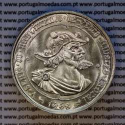 Portugal, silver coin of 50 Escudos 1968 Pedro Álvares Cabral, (UNC), World Coins Portugal KM 593