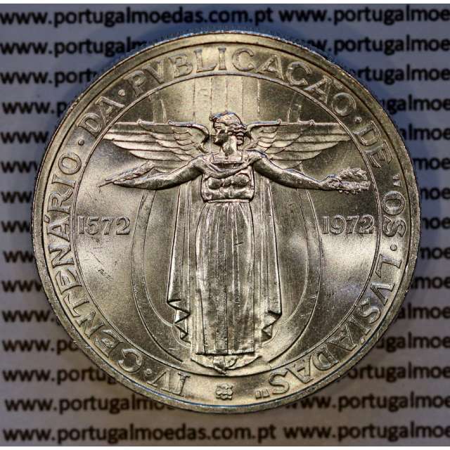 Portugal, silver coin Commemorative of 50 Escudos 1972 Os Lusíadas, (AU), World Coins Portugal KM 602