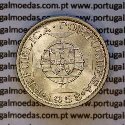60 centavos alpaca 1958 Índia, $60 alpaca 1958 Estado da Índia portuguesa, (Soberba), World Coins India Portuguese KM 32