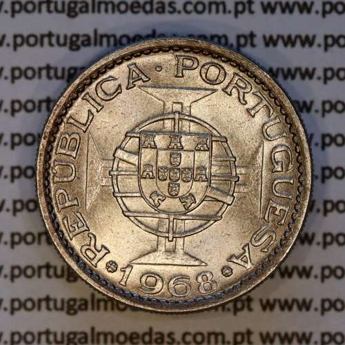 Cabo Verde, 5$00 escudos 1968 cuproníquel, 5 escudos 1968 cupro-níquel, (Soberba), World Coins Cape Verde KM 12