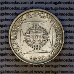 Moçambique 5$00 1938 Prata, 5 escudos 1938 prata da Ex-Colónia Portuguesa, (MBC), World Coins Mozambique KM 69