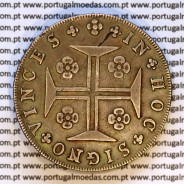 Portugal, silver coin of Cruzado Novo 1800 D. João Prince Regent, diamond diadem 2 points, low crown of 41 pearls (var.01)