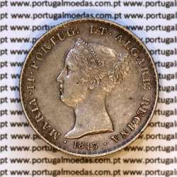 500 réis 1843 prata D. Maria II, 5 Tostões prata 1843, (Bela), World Coins Portugal KM 471c