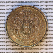 Portugal, Silver coin of 500 réis 1908 of D. Manuel II, 5 tostões of silver  year 1908, (F), World Coins Portugal KM 547