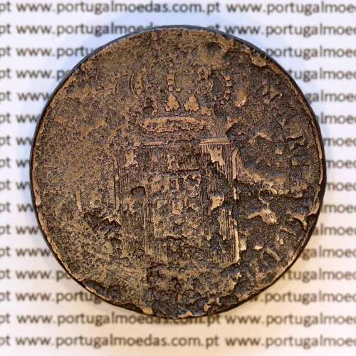 DUCAL Coin or Vintém – 20 Réis Copper Coin from 1833, Loios Series of Maria II – Porto, Loios Mint – World Coins Portugal KM400b