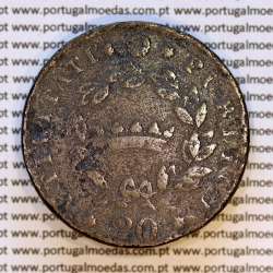 DUCAL Coin or Vintém – 20 Réis Copper Coin from 1833, Loios Series of Maria II – Porto, Loios Mint – World Coins Portugal KM400c