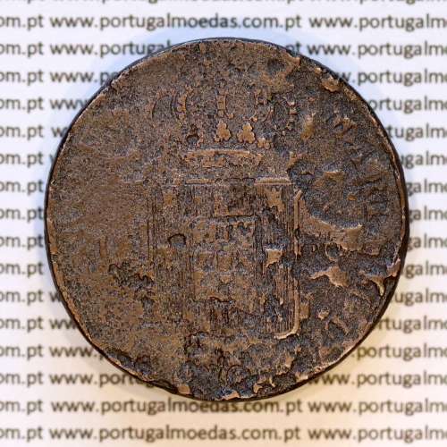 DUCAL Coin or Vintém – 20 Réis Copper Coin from 1833, Loios Series of Maria II – Porto, Loios Mint – World Coins Portugal KM400d