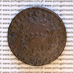 DUCAL Coin or Vintém – 20 Réis Copper Coin from 1833, Loios Series of Maria II – Porto, Loios Mint – World Coins Portugal KM400e
