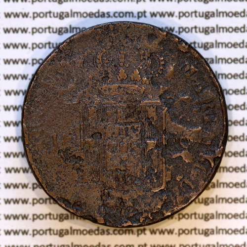 DUCAL Coin or Vintém – 20 Réis Copper Coin from 1833, Loios Series of Maria II – Porto, Loios Mint – World Coins Portugal KM400f