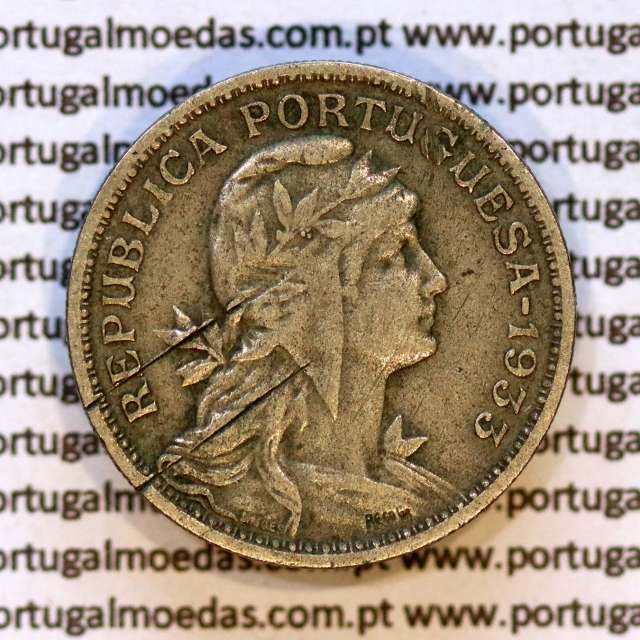 Guiné, 50 Centavos 1933 alpaca, $50 centavos alpaca 1933, Ex-Colónia da Guiné, (MBC-), World Coins Portuguese Guinea KM 4