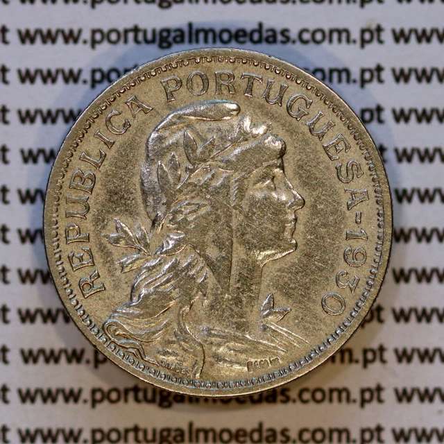 Cape Verde coin 50 Centavos 1930 alpaca, "$50" cents alpaca 1930, Former Portuguese colony, (VF), World Coins Cape Verde KM 4