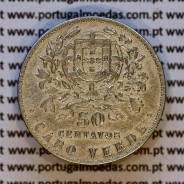 Cape Verde coin 50 Centavos 1930 alpaca, "$50" cents alpaca 1930, Former Portuguese colony, (VF), World Coins Cape Verde KM 4