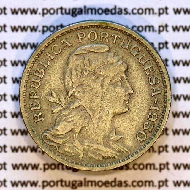 Cabo Verde 50 Centavos 1930 alpaca, "$50" centavos alpaca 1930, Ex-Colónia de Cabo verde, (MBC), World Coins Cape Verde KM 4