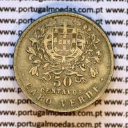 Cape Verde coin 50 Centavos 1930 alpaca, "$50" cents alpaca 1930, Former Portuguese colony, (VF), World Coins Cape Verde KM 4