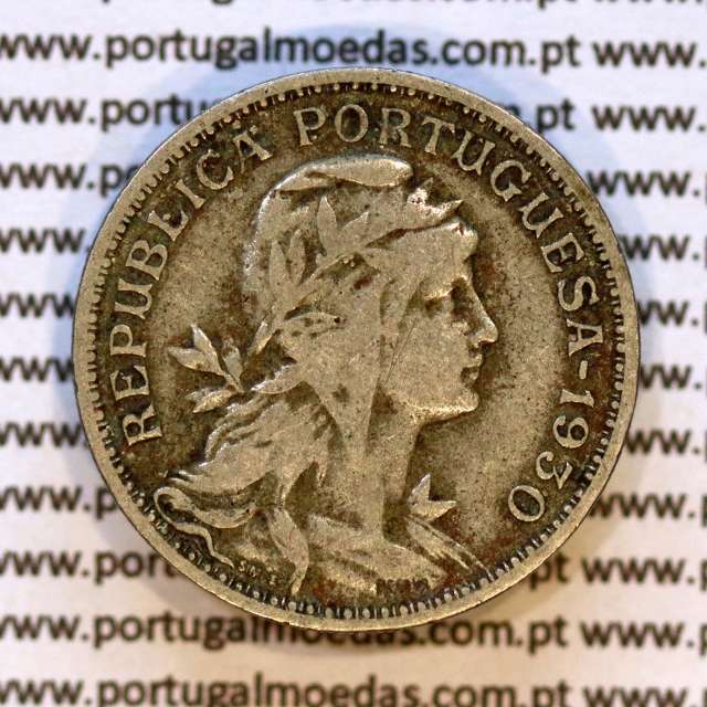 Cape Verde coin 50 Centavos 1930 alpaca, "$50" cents alpaca 1930, Former Portuguese colony, (VF), World Coins Cape Verde KM 4