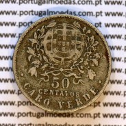 Cape Verde coin 50 Centavos 1930 alpaca, "$50" cents alpaca 1930, Former Portuguese colony, (VF), World Coins Cape Verde KM 4
