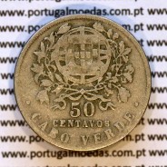 Cape Verde coin 50 Centavos 1930 alpaca, $50 cents alpaca 1930, Former Portuguese colony, (F+), World Coins Cape Verde KM 4