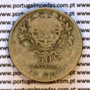 Cape Verde coin 50 Centavos 1930 alpaca, $50 cents alpaca 1930, Former Portuguese colony, (F+), World Coins Cape Verde KM 4