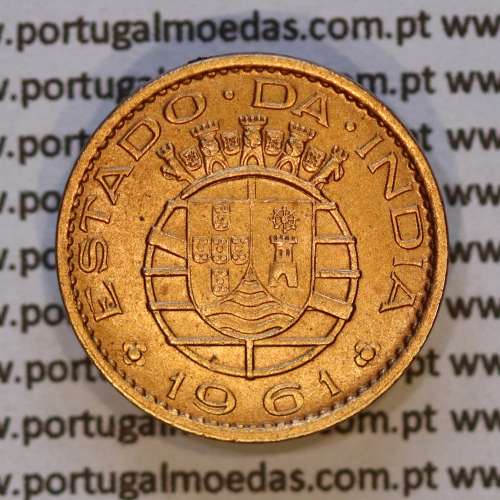 India Portuguese Colony 10 centavos 1961 bronze, $10 centavos 1961 Índia, (Bela/SOB), World Coins India Portuguese KM 30 01