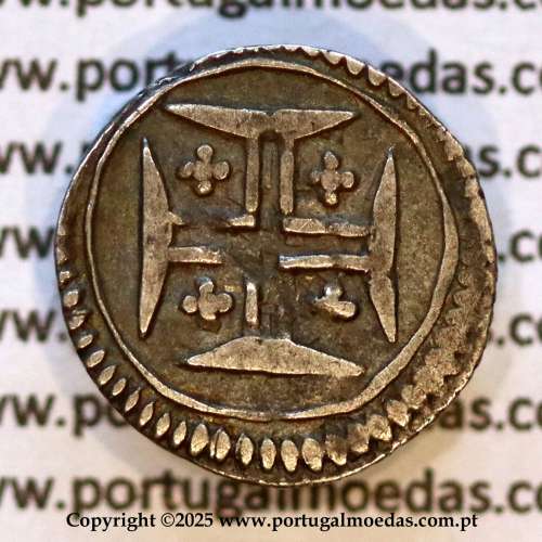 Vintém Prata D. João V (1706-1750), bordo com serrilha ou encordoado, (MBC+/Bela), Alberto Gomes J5.37.01, World Coins KM 330 c