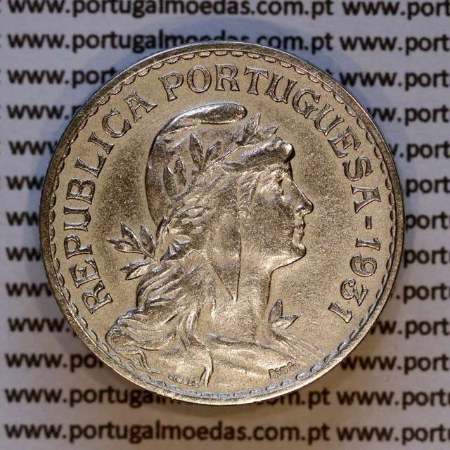 1 Escudo 1931 Alpaca, 1$00 1931 alpaca Republica Portuguesa, (MBC), World Coins Portugal KM 578
