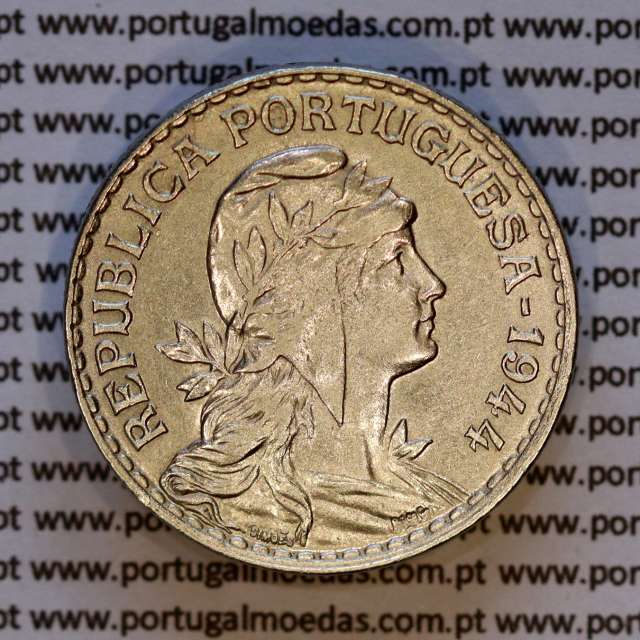 Portugal, coin of 1 Escudo 1944 Alpaca of the Portuguese Republic, (VF+/XF), World Coins Portugal KM 578