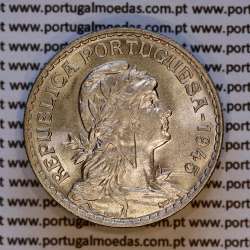 Portugal, coin of 1 Escudo 1945 Alpaca of the Portuguese Republic, (UNC), World Coins Portugal KM 578 d