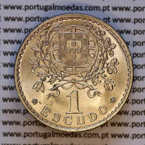 Portugal, coin of 1 Escudo 1945 Alpaca of the Portuguese Republic, (UNC), World Coins Portugal KM 578 a