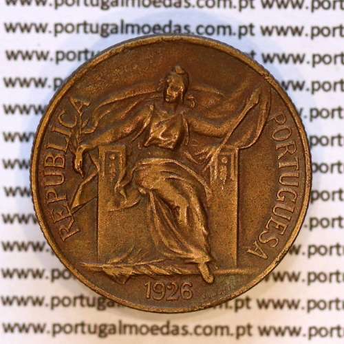 1 Escudo 1926 Bronze-Alumínio, 1$00 1926 Alumínio-Bronze Republica Portuguesa, (MBC+), World Coins Portugal KM 576 a