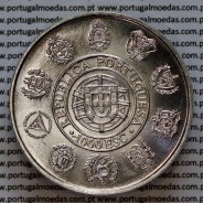 1000 Escudos 1994 O Lobo em Prata, moeda prata 1000$00 1994 Lobo - Espécies em via de extinção, Portugal KM 676 b