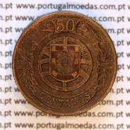 Portugal, Aluminium-Bronze coin of 50 Centavos 1924 of Portuguese Republic, (VF+), World Coins Portugal KM 575