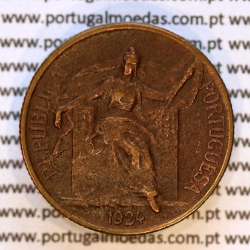 Portugal, Aluminium-Bronze coin of 50 Centavos 1924 of Portuguese Republic, (VF+), World Coins Portugal KM 575
