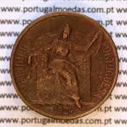 Portugal, Aluminium-Bronze coin of 50 Centavos 1924 of Portuguese Republic, (VF+), World Coins Portugal KM 575