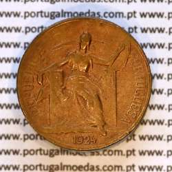 Portugal, Aluminium-Bronze coin of 50 Centavos 1924 of Portuguese Republic, (VF-), World Coins Portugal KM 575