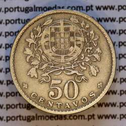 50 Centavos 1935 Alpaca, Republica Portuguesa, (MBC), World Coins Portugal KM 577