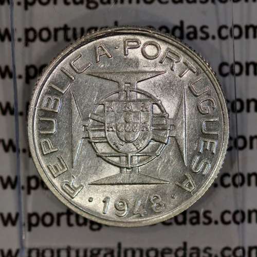Timor, silver coin of 50 Avos 1948, Former Portuguese colony of Timor, (VF+/XF), World Coins Timor KM 7