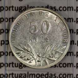 Timor, silver coin of 50 Avos 1948, Former Portuguese colony of Timor, (VF+/XF), World Coins Timor KM 7