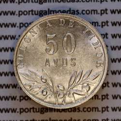 Timor, silver coin of 50 Avos 1948, Former Portuguese colony of Timor, (AU/UNC), World Coins Timor KM 7