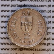 India, 2 tangas 1934 Copper-nickel of India Portuguese, (VF+/XF), World Coins India Portuguese KM 20