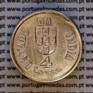 Índia, 4 Tangas 1934 Cuproníquel, Estado da India Portuguesa, (MBC+), World Coins India Portuguese KM 21