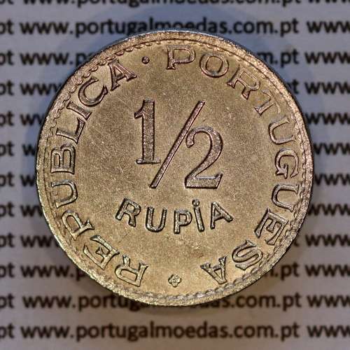 1/2 Rupia 1947 Cuproníquel Estado da Índia Portuguesa, Ex-Colónia Portuguesa, (MBC+), World Coins India Portuguese KM 26