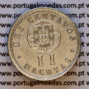 Angola, 2 Macutas 1927 em alpaca, 10 centavos 1927 Angola Ex-Colónia Portuguesa, (MBC+), World Coins Angola KM 67