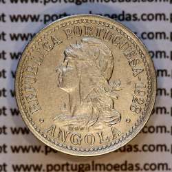 Angola, 2 Macutas 1928 em alpaca, 10 centavos 1928 Angola Ex-Colónia Portuguesa, (MBC+), World Coins Angola KM 67