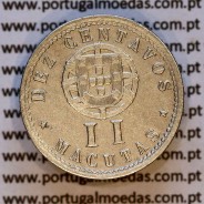 Angola, 2 Macutas 1928 em alpaca, 10 centavos 1928 Angola Ex-Colónia Portuguesa, (MBC+), World Coins Angola KM 67
