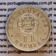 Angola, 2 Macutas 1928 em alpaca, 10 centavos 1928 Angola Ex-Colónia Portuguesa, (MBC+), World Coins Angola KM 67